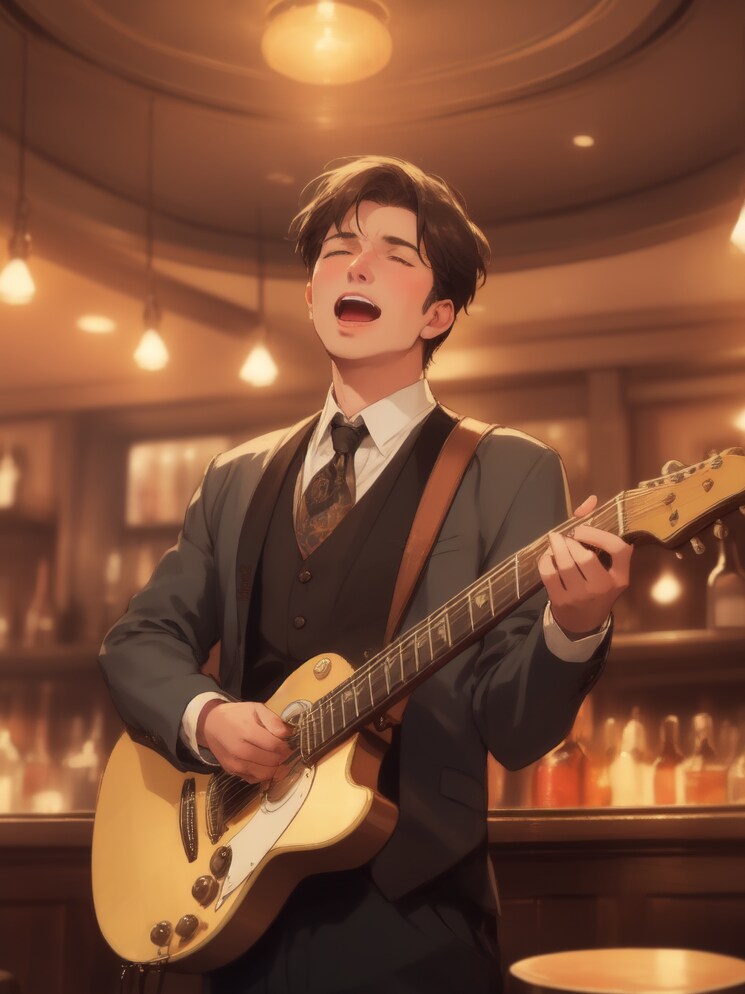 Man singing in a bar 3