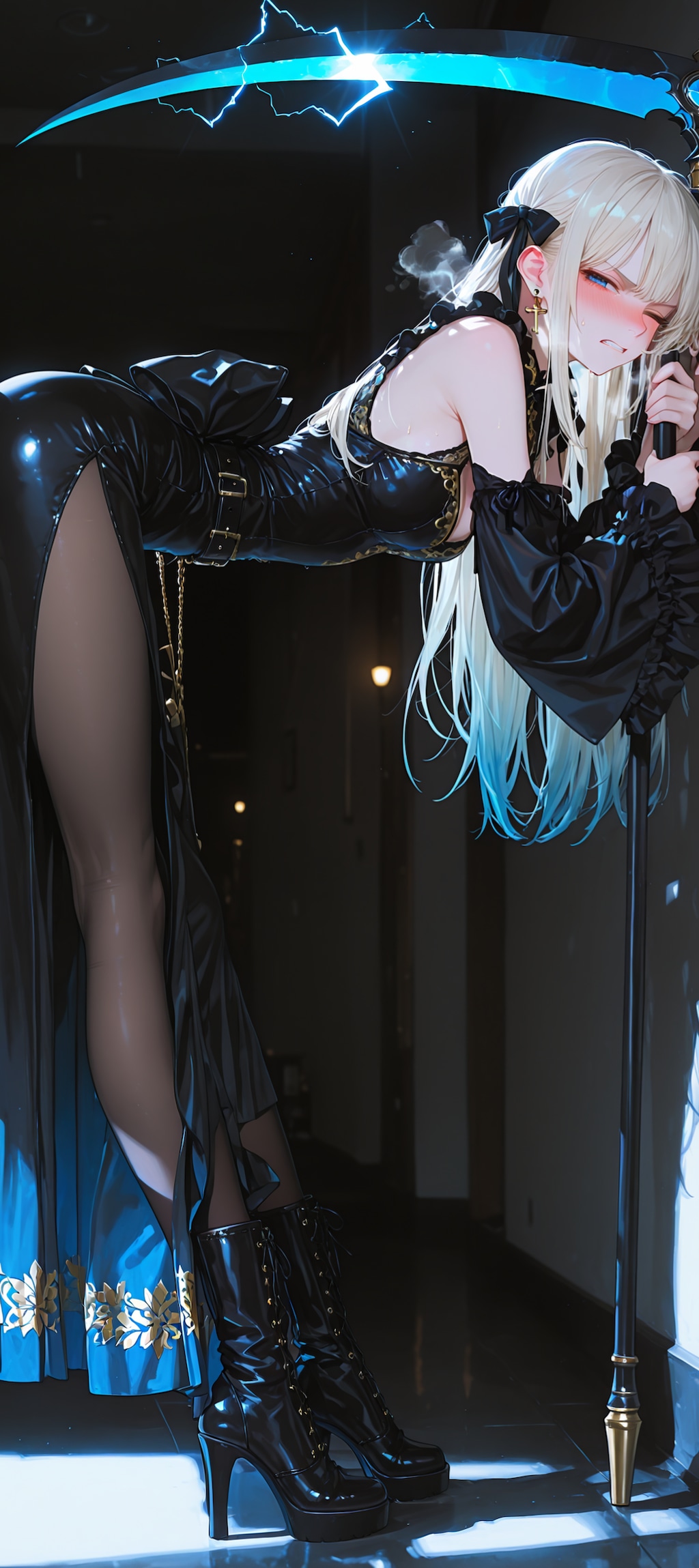 苦しそうな鎌持ったお姉さん