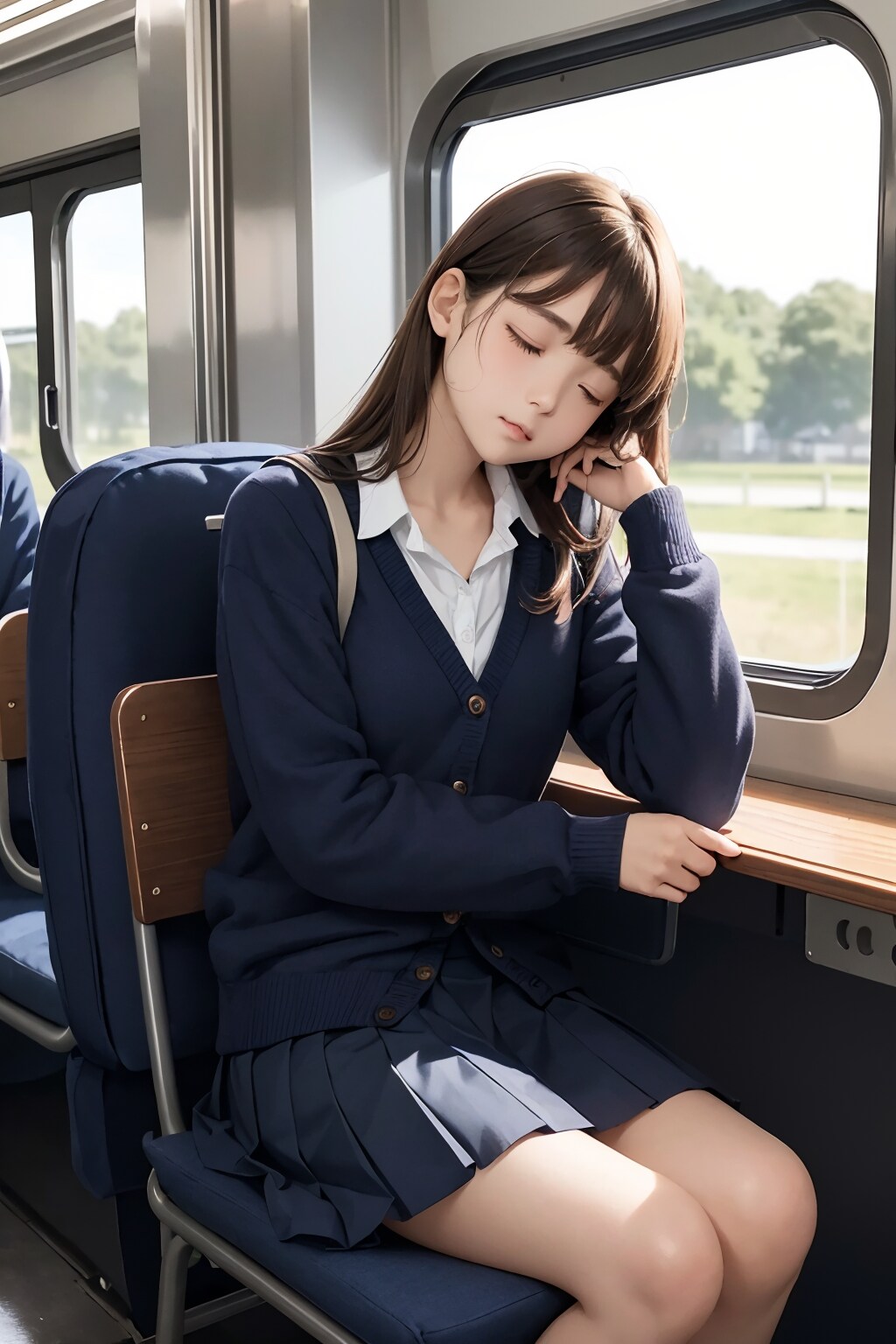 居眠りしている女の子