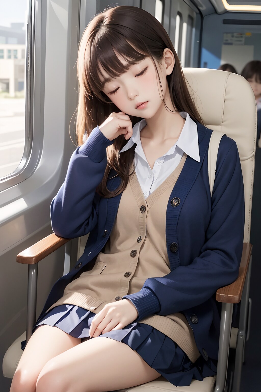 居眠りしている女の子