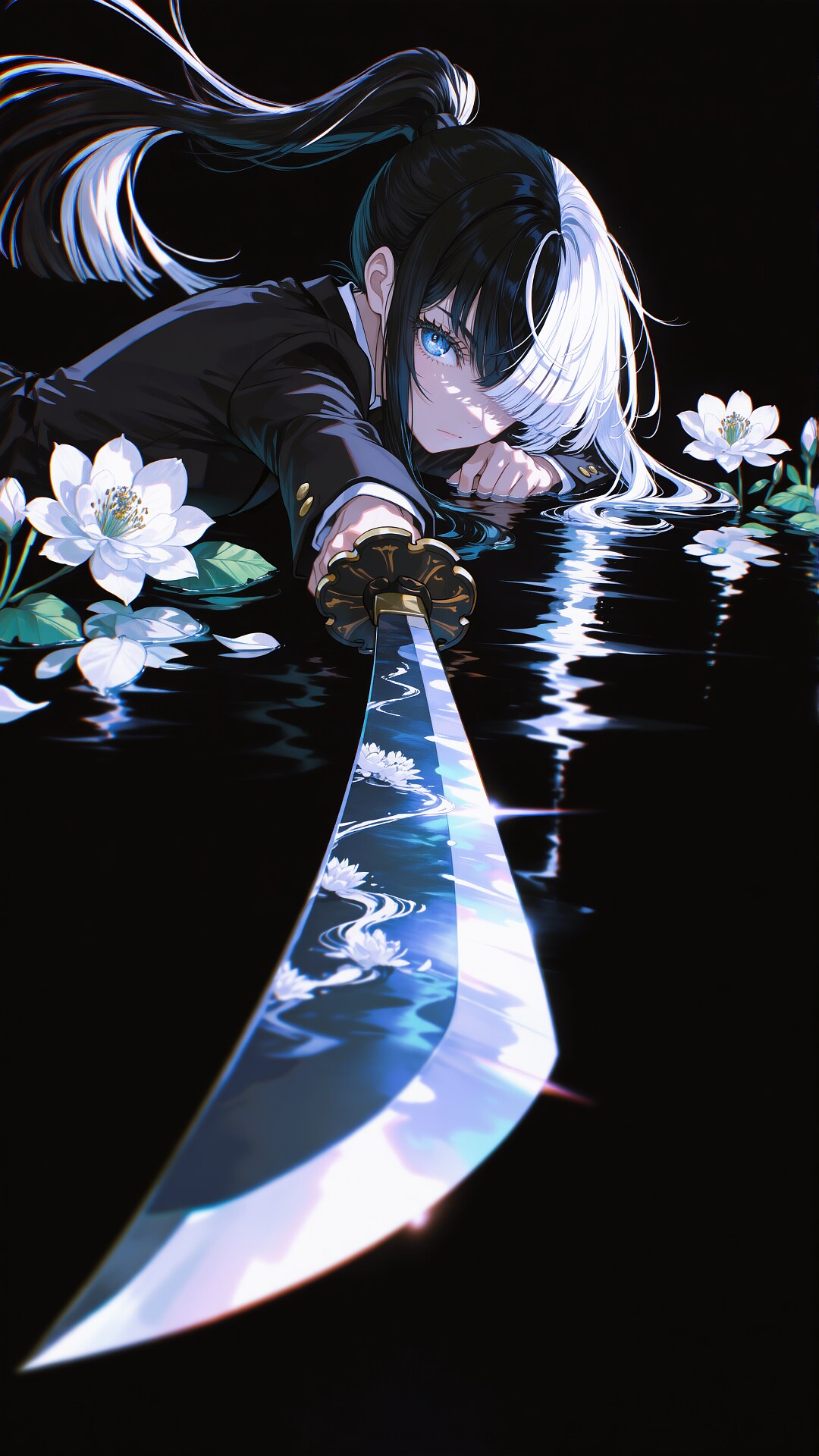 黒服と刀