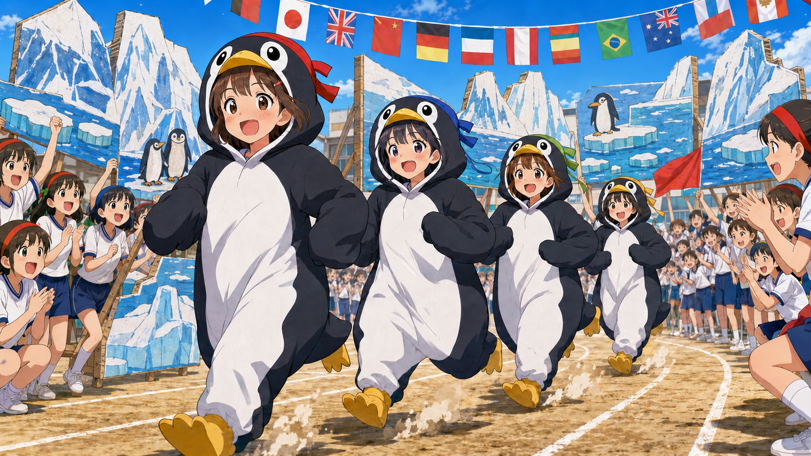 校庭ペンギン in 運動会