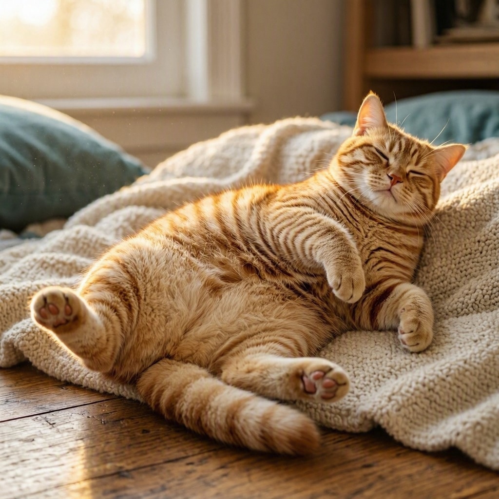 だらしなく寝る猫
