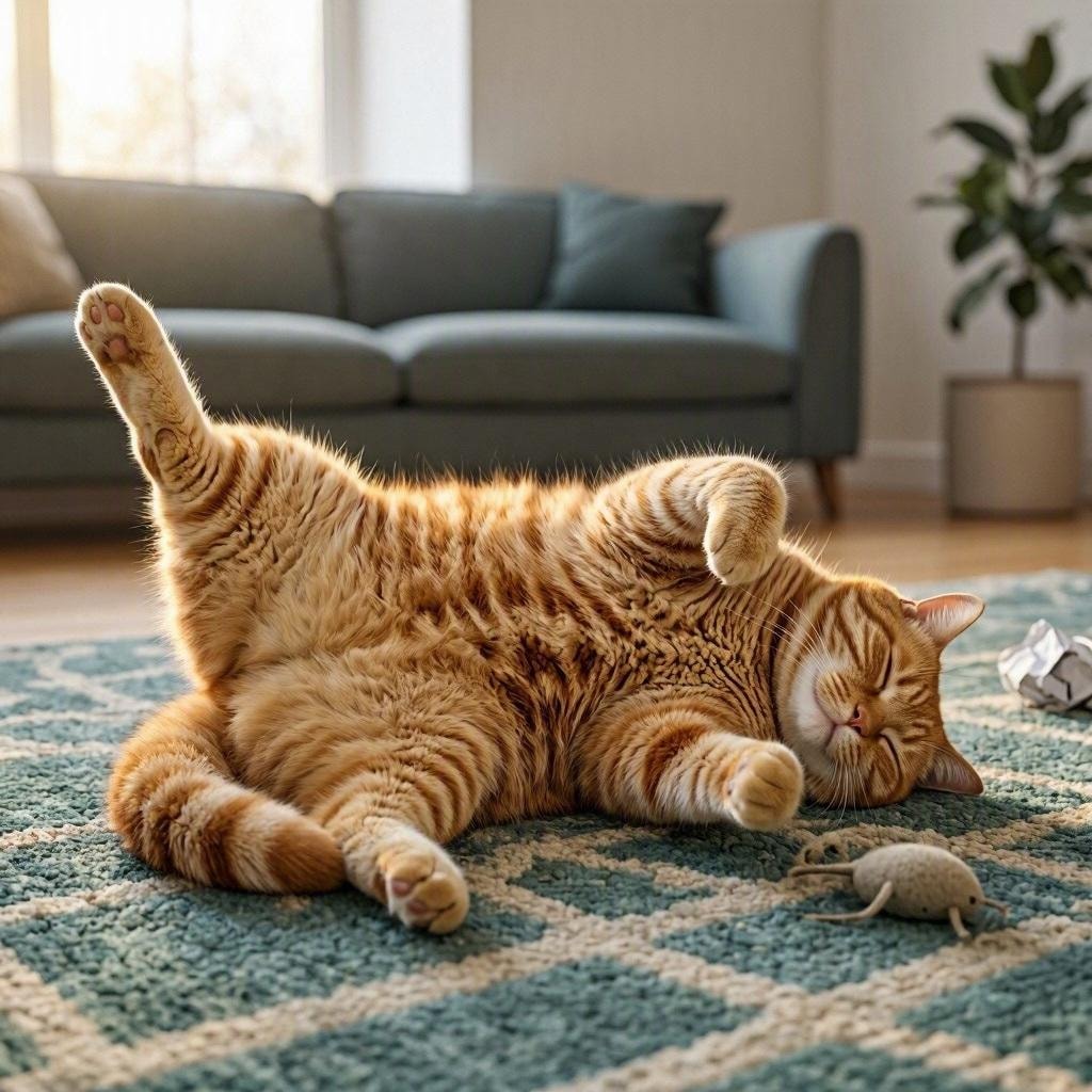 だらしなく寝る猫