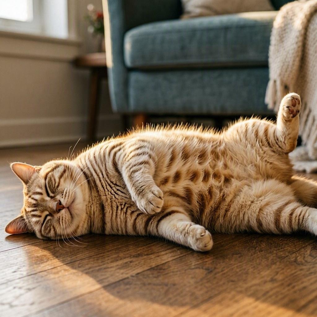 だらしなく寝る猫