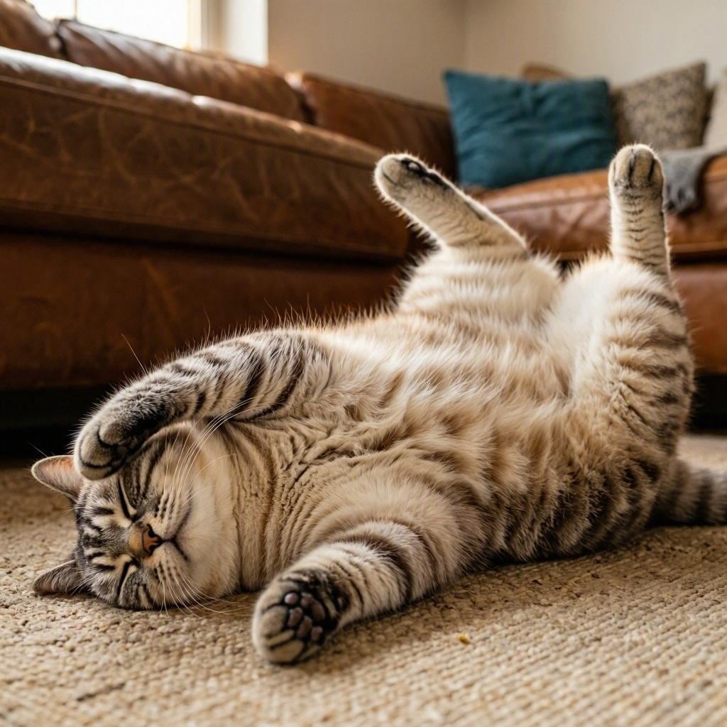 だらしなく寝る猫
