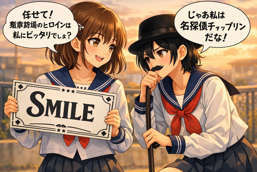 放課後の無声映画ごっこ（チャップリンデー　02）