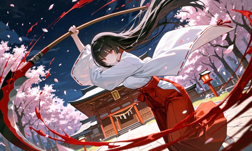 大鎌女子　夜桜嵐