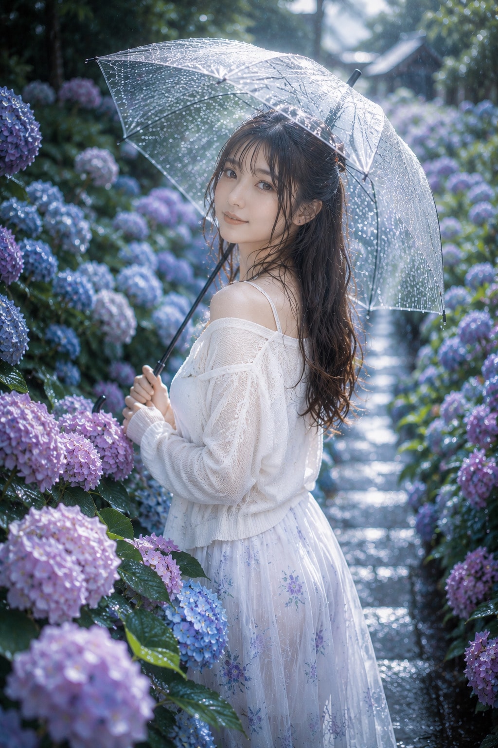 紫陽花の向こうで、君が笑った