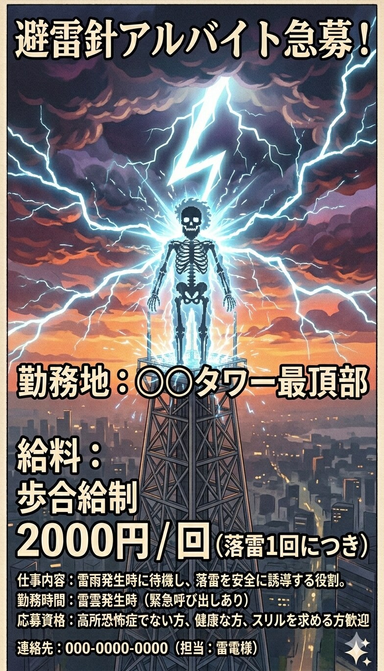 避雷針のアルバイト | の人気AIイラスト・グラビア