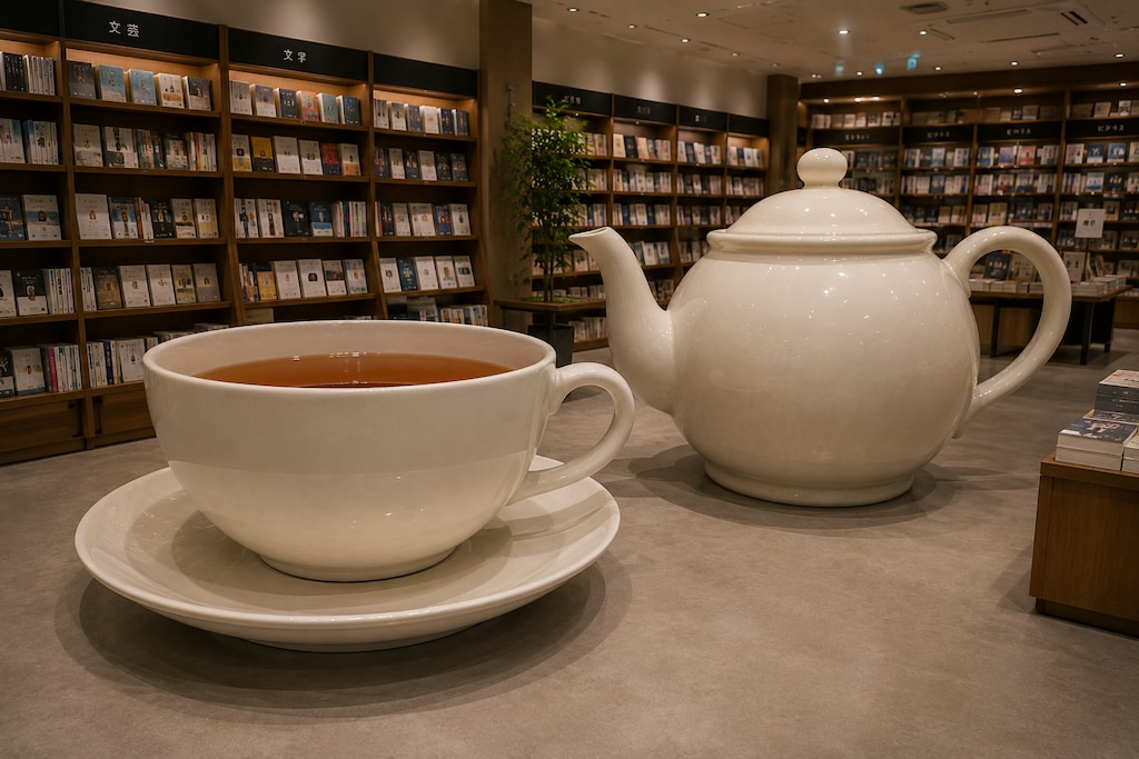 本屋さんで優雅なティータイムを。