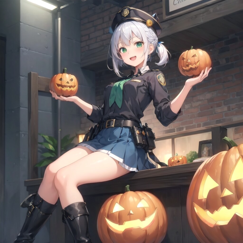 警察署でハロウィン