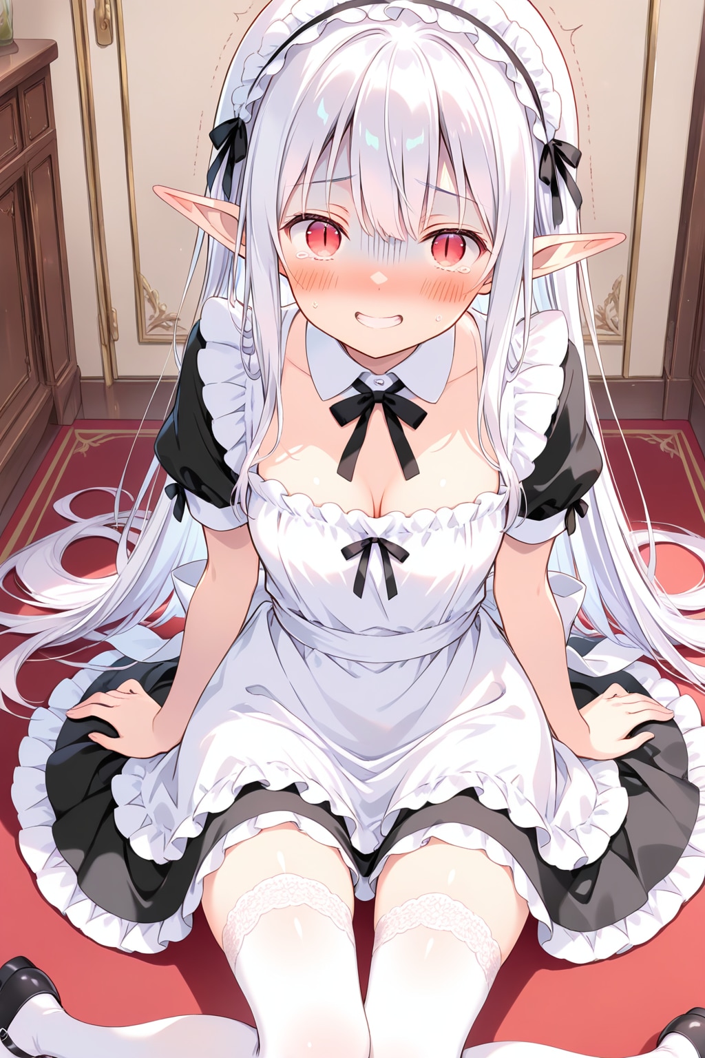 『す、すみません、ご主人様……腰が抜けて、立てません……』ネージュ | の人気AIイラスト・グラビア