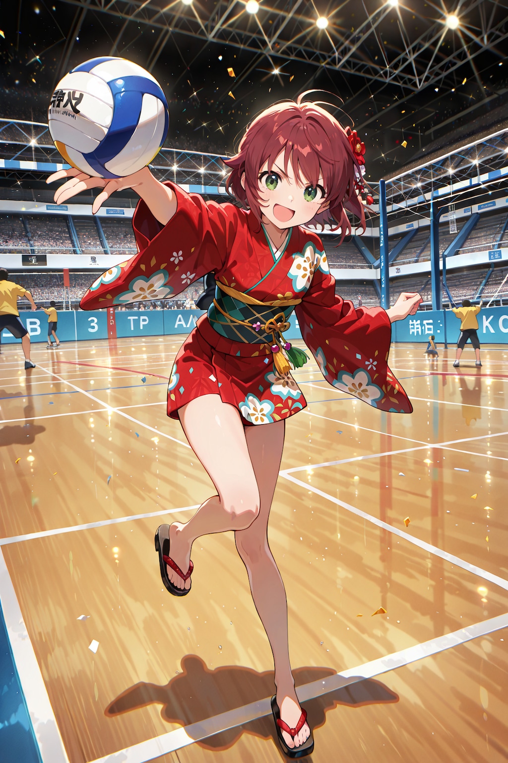 ミニ丈浴衣でバリボー