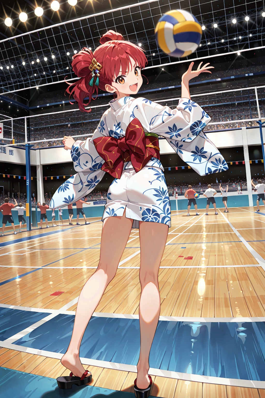 ミニ丈浴衣でバリボー