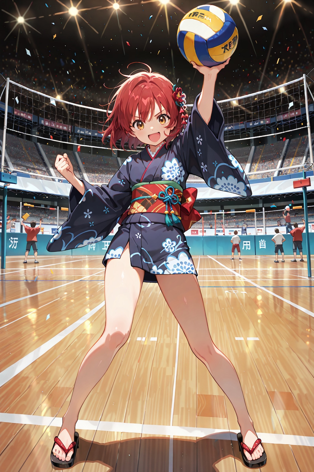 ミニ丈浴衣でバリボー