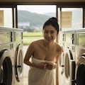 コインランドリーで開放的になる女たち 5枚目