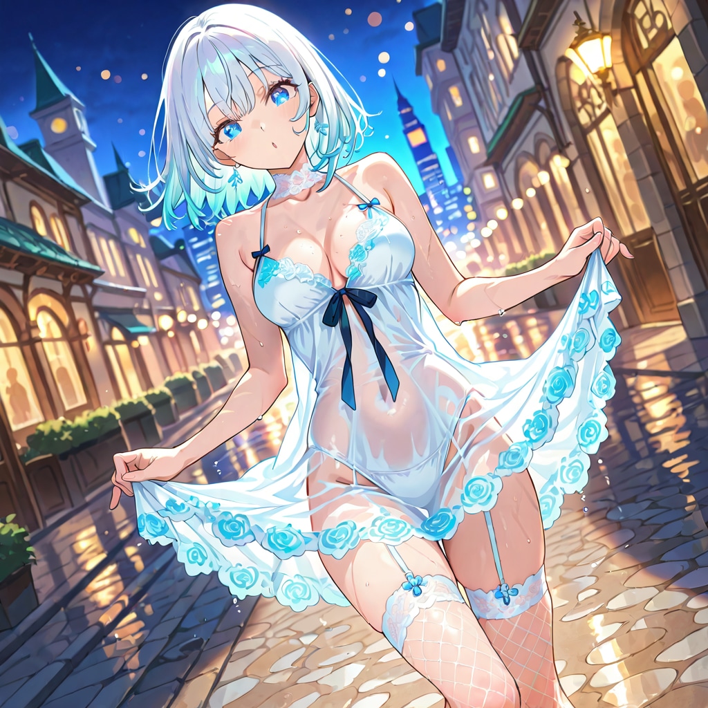 夜風、透ける、光