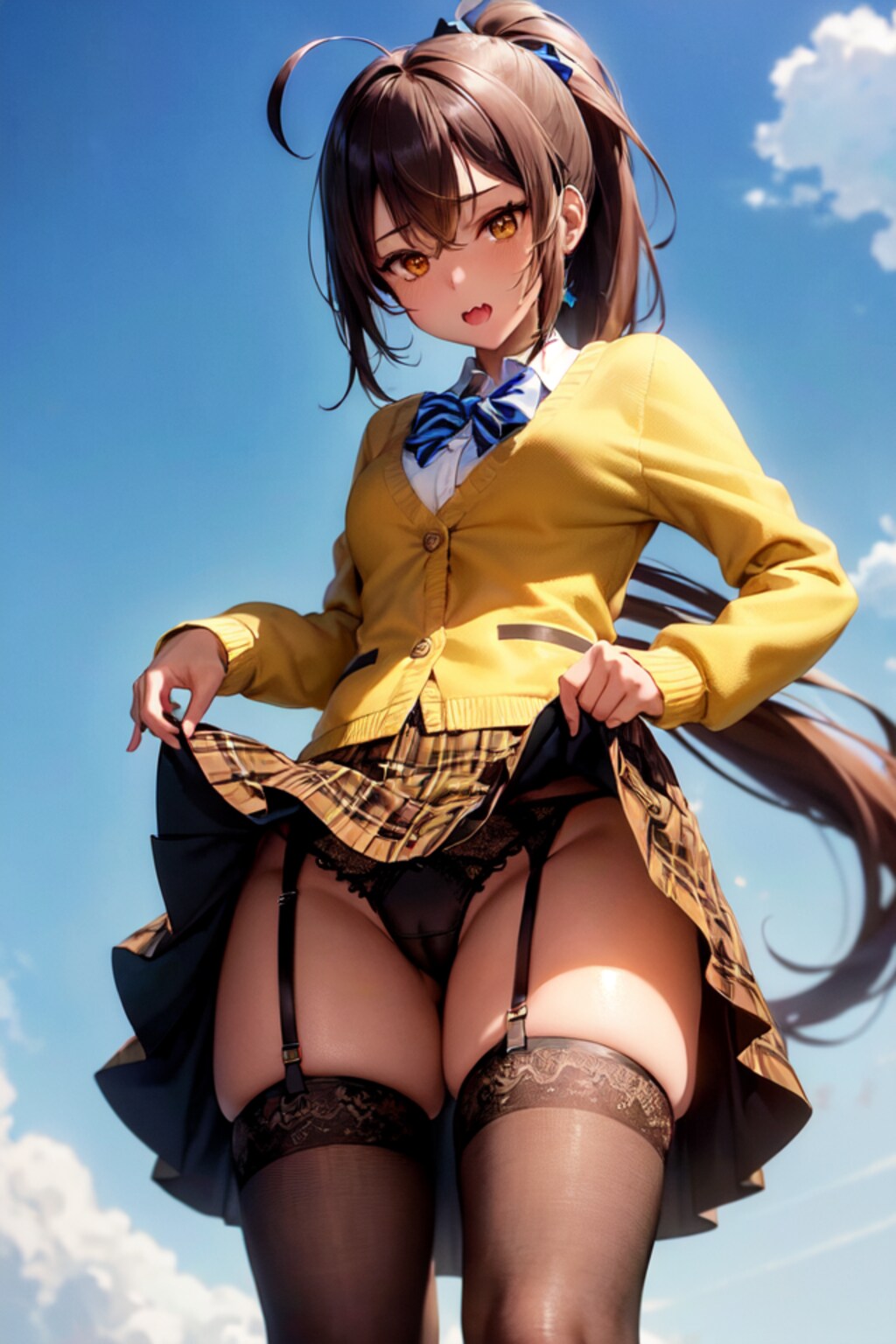 白ギャルのガーターベルト
