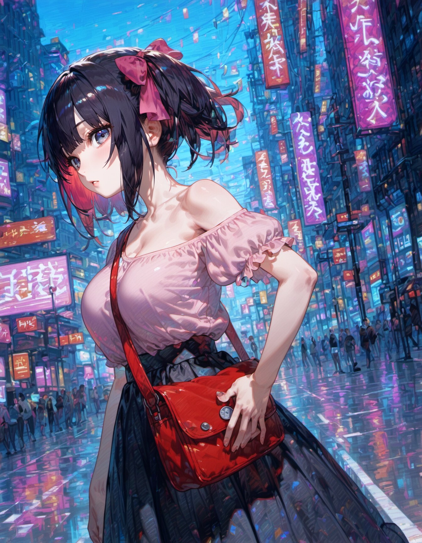 city street at night | の人気AIイラスト・グラビア