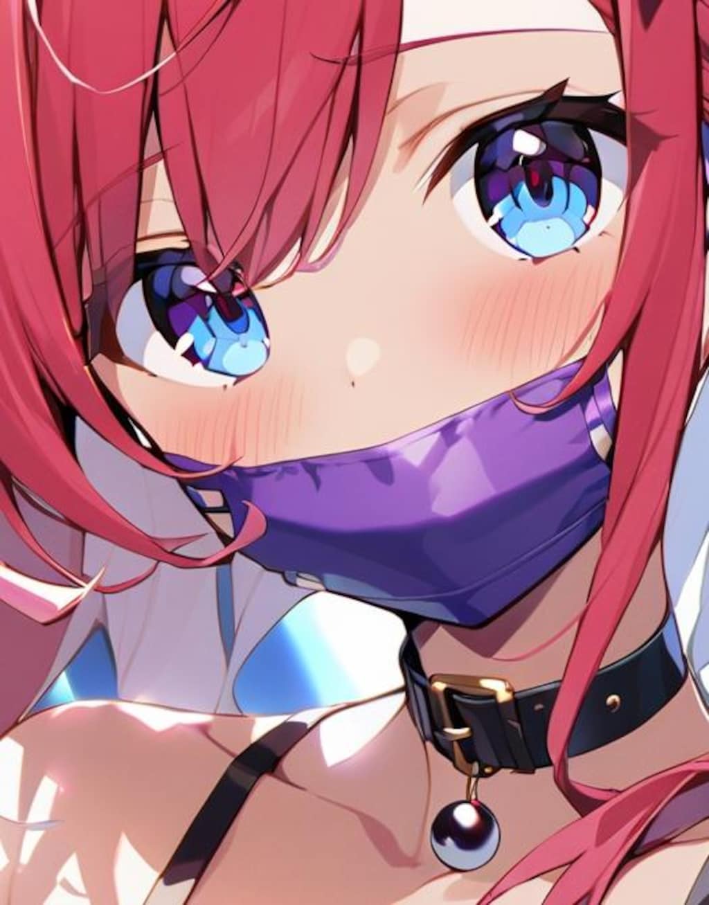 『んーん？（なーに？）』口枷美少女1（Mouth cuff ball gag choker）