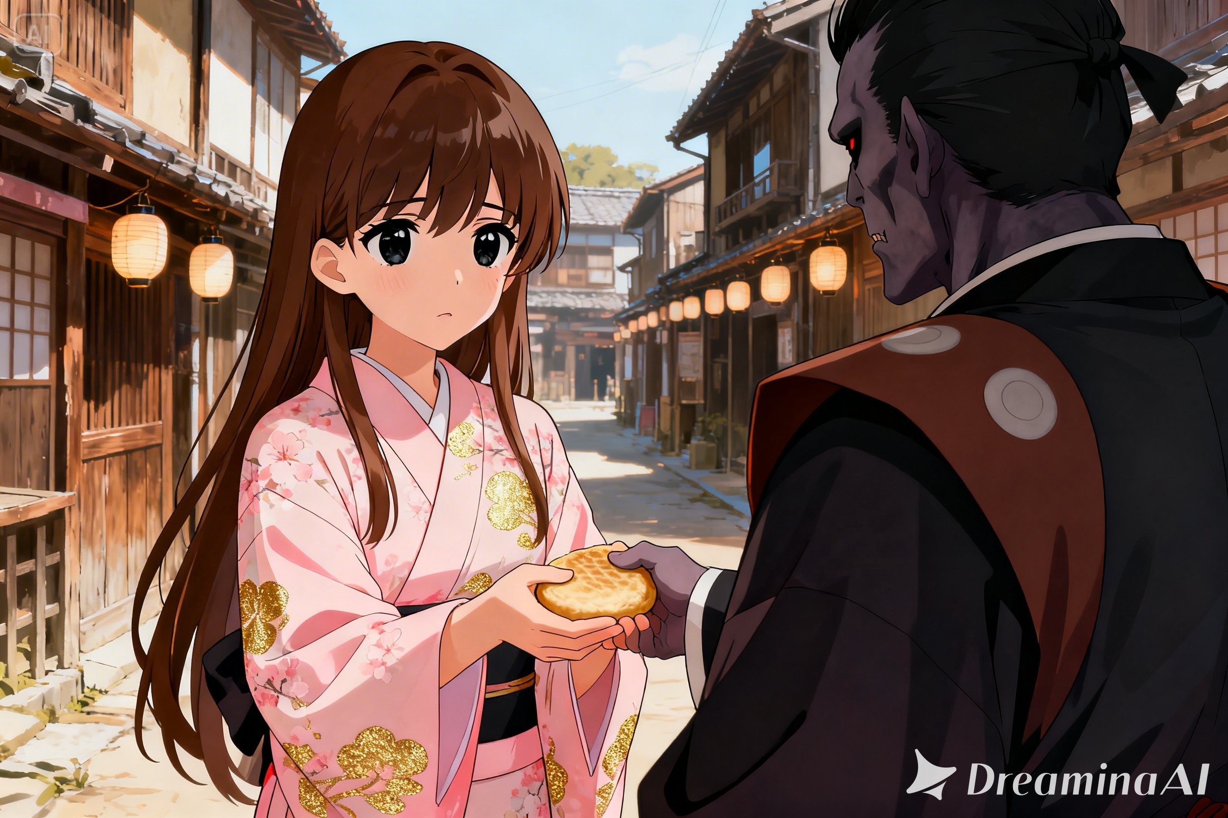 悪い役人に小判を渡すみことちゃん | の人気AIイラスト・グラビア