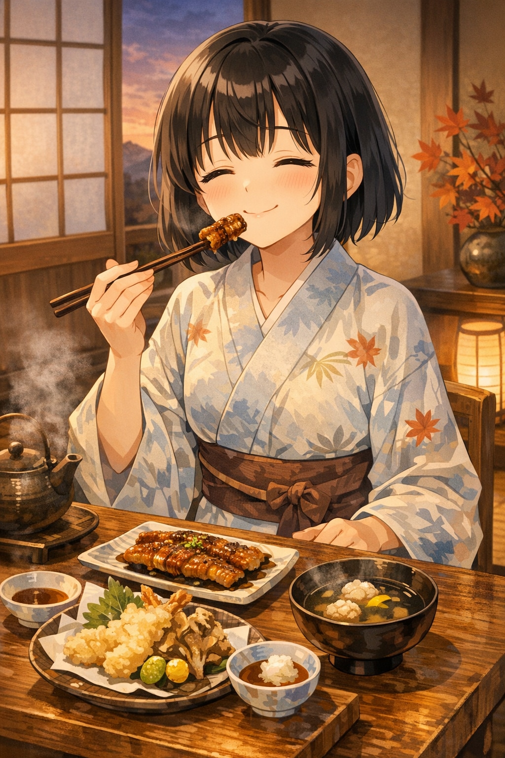 鱧料理を食べている女の子 | の人気AIイラスト・グラビア