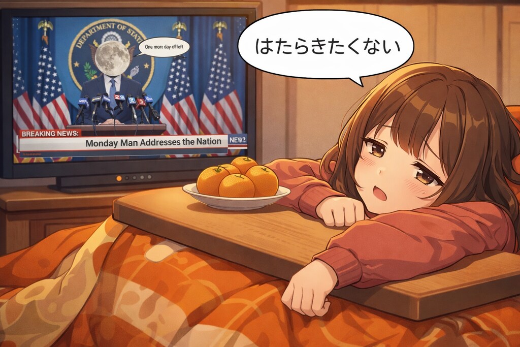 マンデーマン報道官「休日はのこり一日」