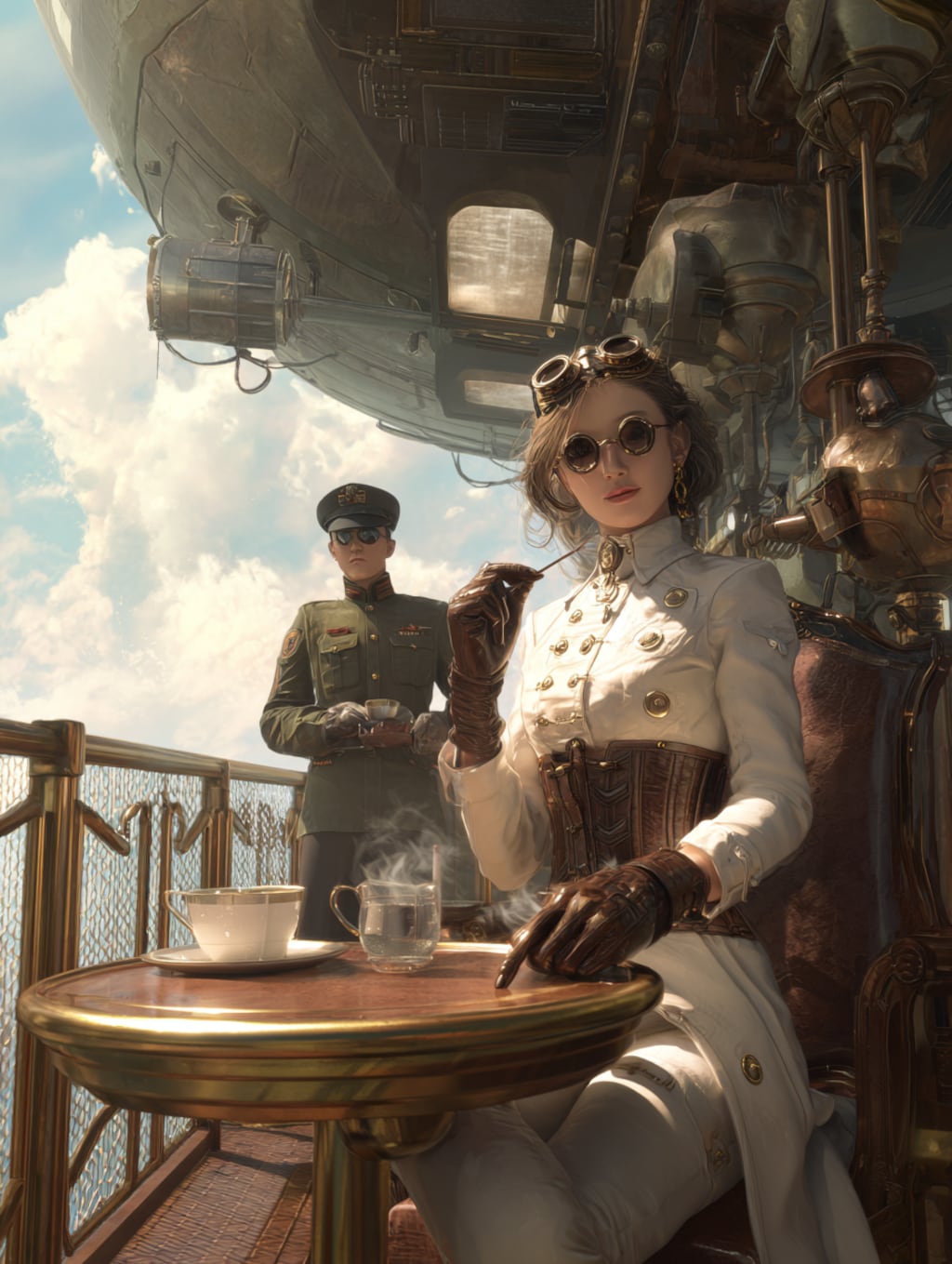 飛行船上の科学者