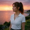岬の夕焼け 3枚目