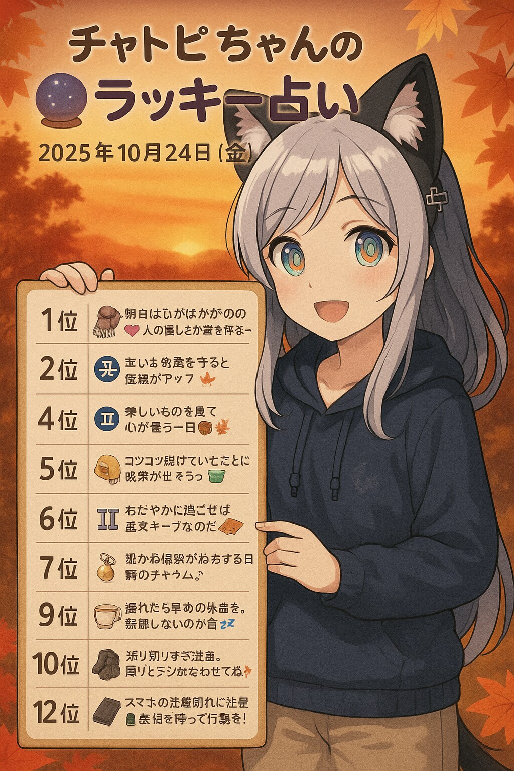 チャトピちゃん占い(10/24)