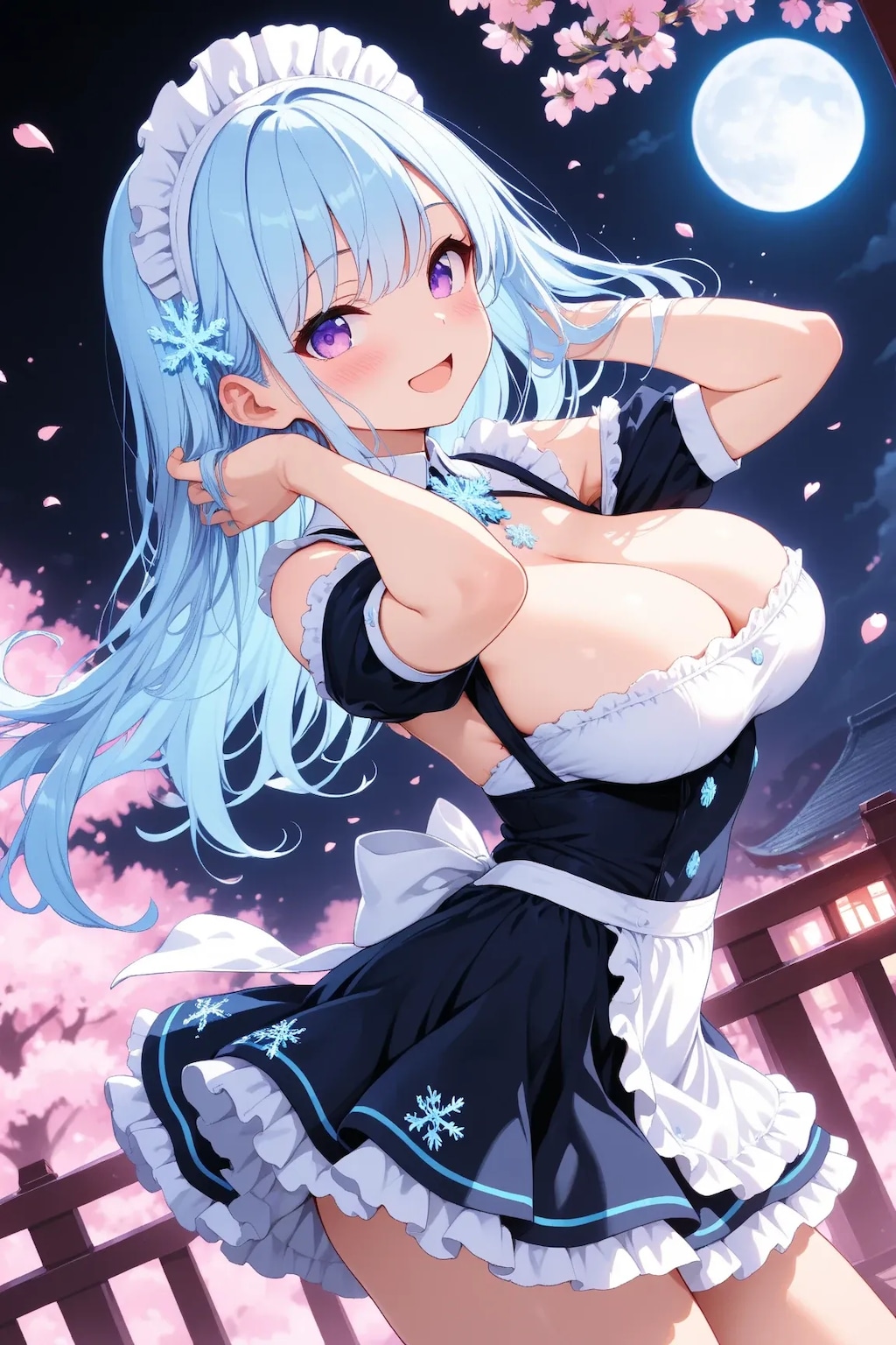 満月と夜桜のスーパーメイド②