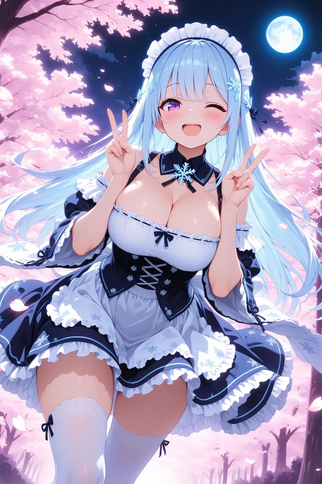 満月と夜桜のスーパーメイド②