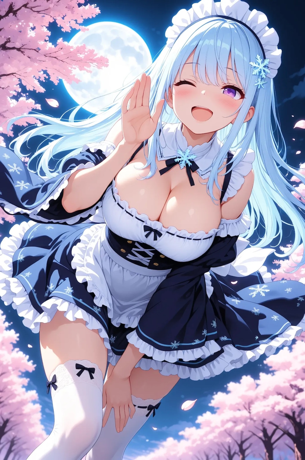 満月と夜桜のスーパーメイド②