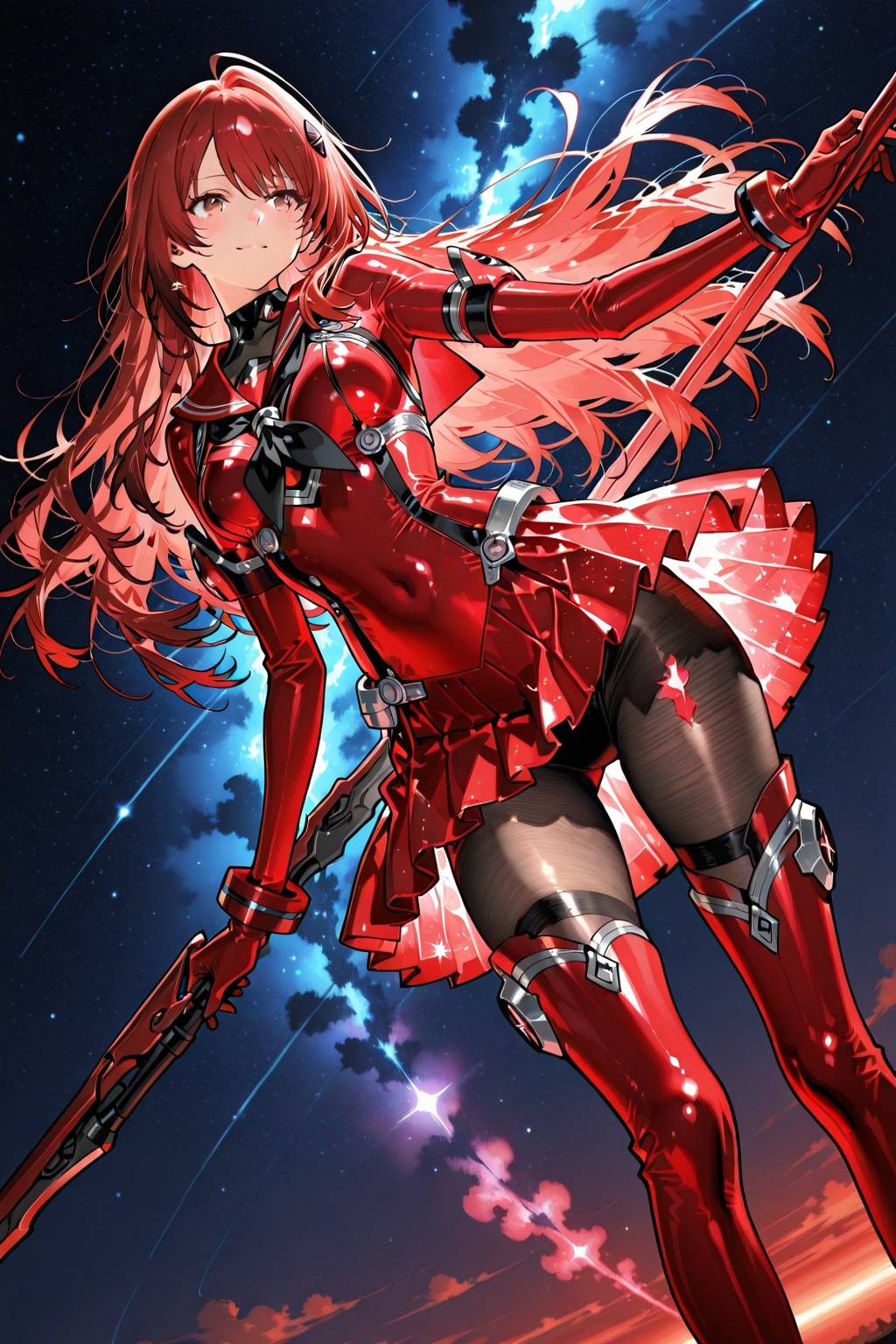 メタリックレッドセーラー服