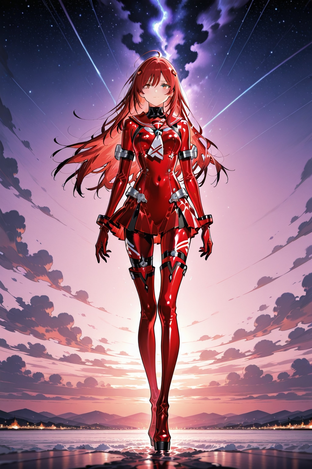 メタリックレッドセーラー服