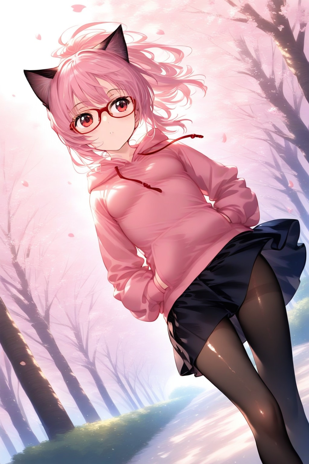 桜フーディ少女②