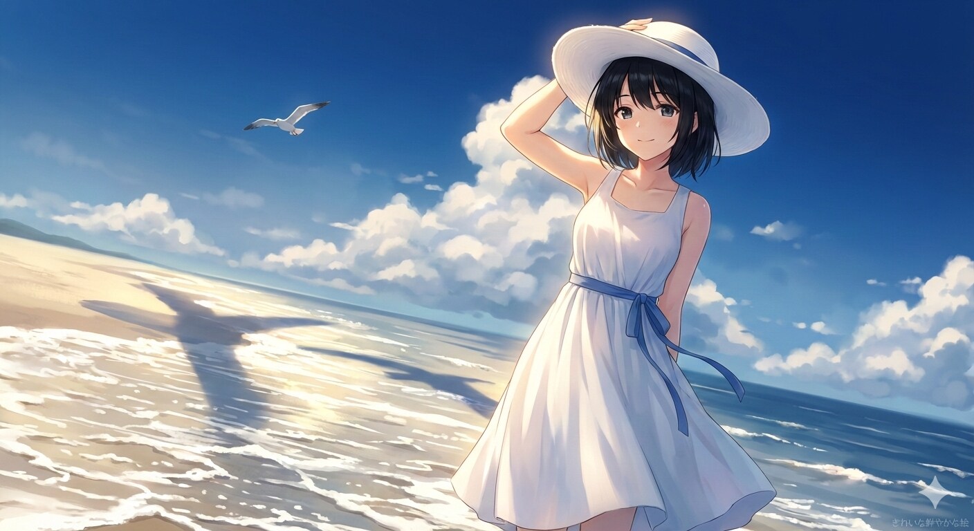 海辺の少女 | の人気AIイラスト・グラビア