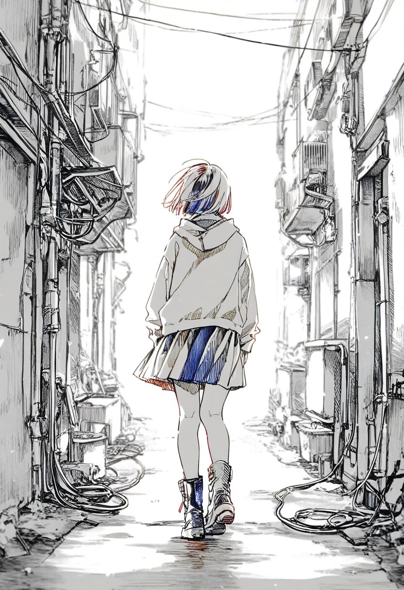裏路地(線画)(3)