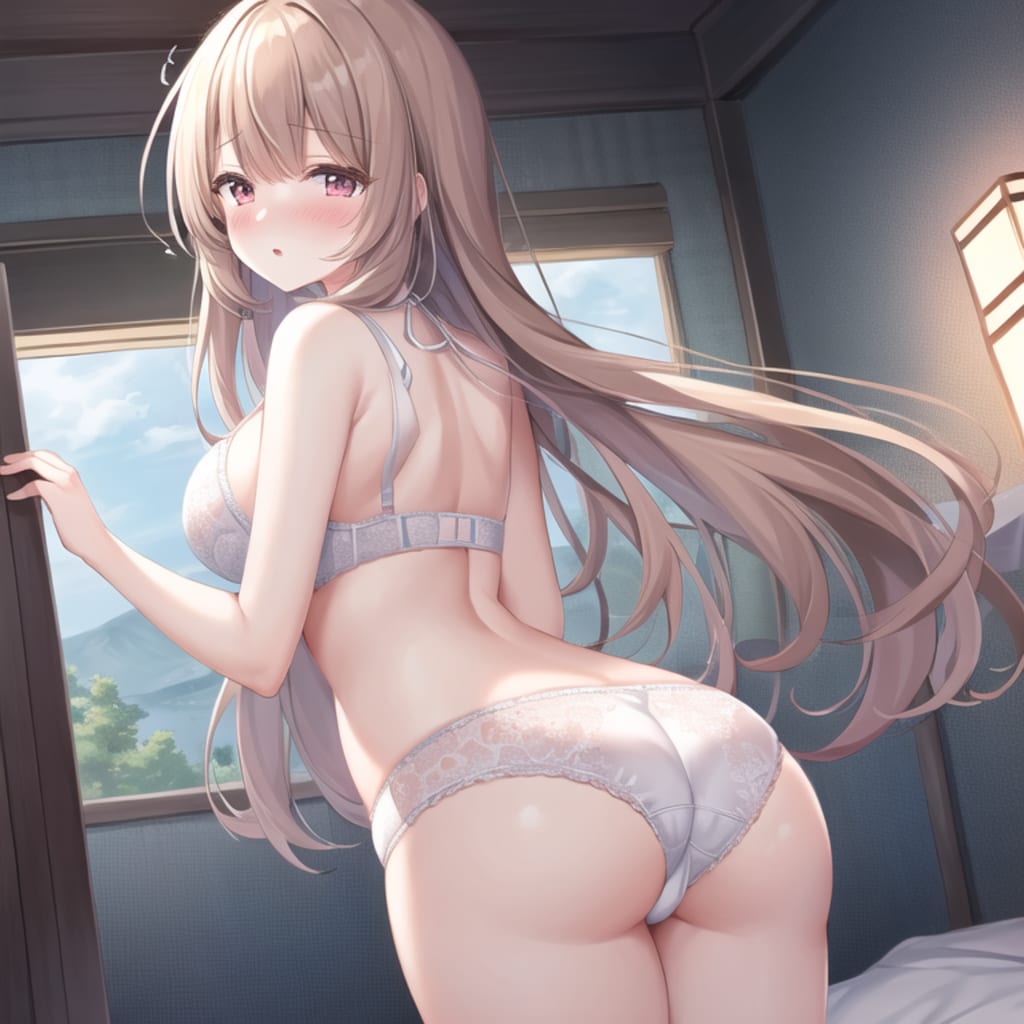 お尻(下着姿(白))