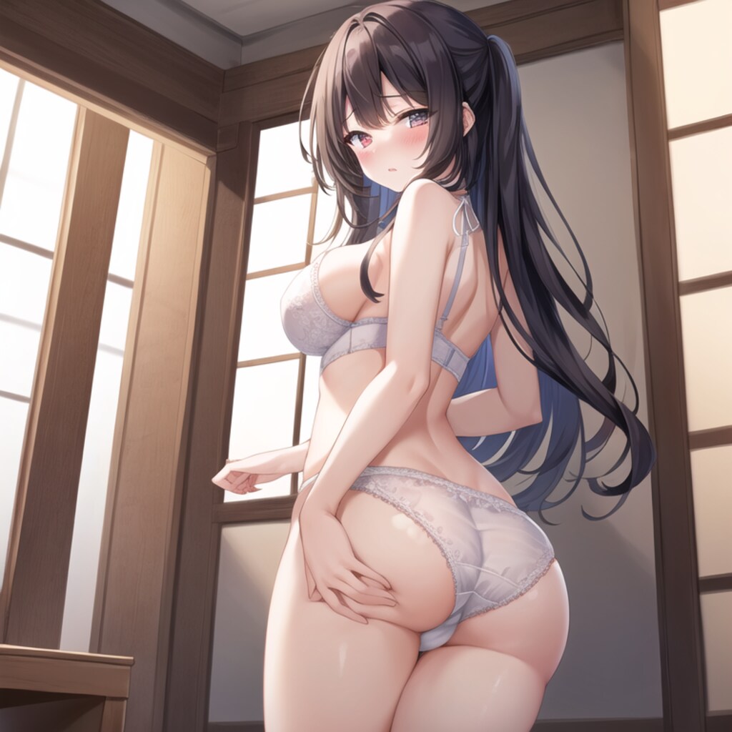 お尻(下着姿(白))