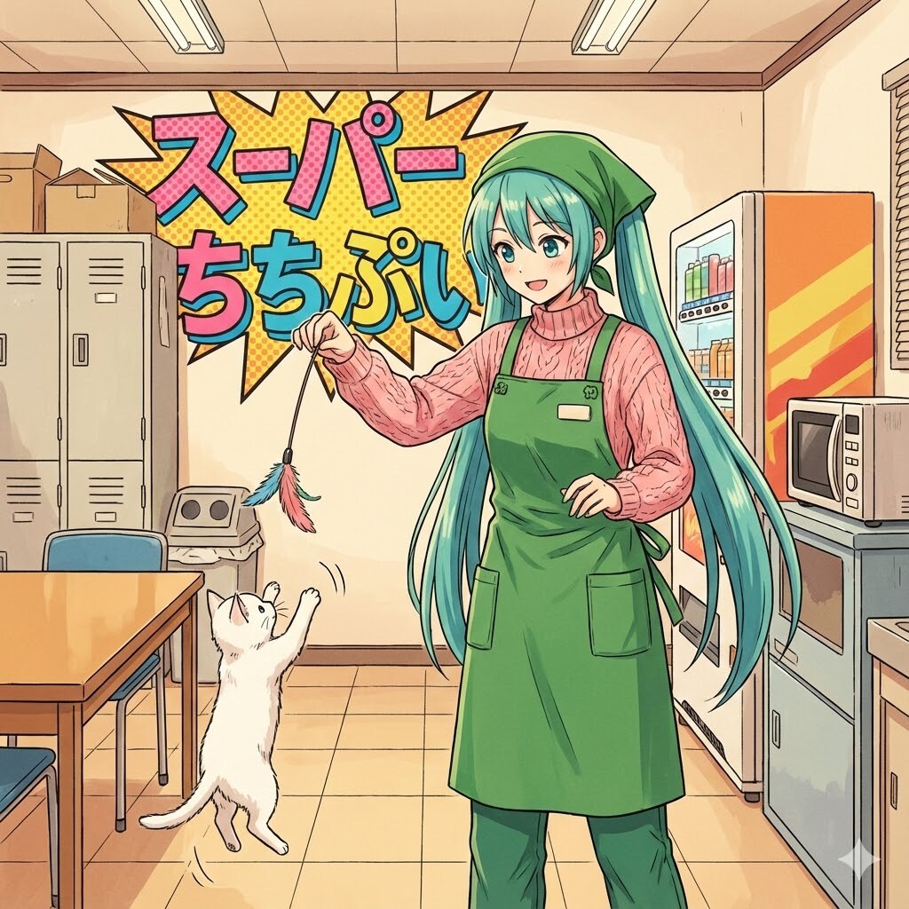 猫じゃらしで遊ぶミクさん