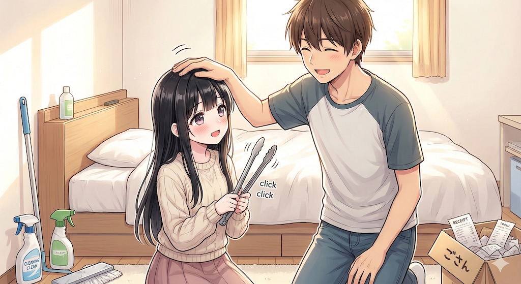 勝利のトングカチカチ