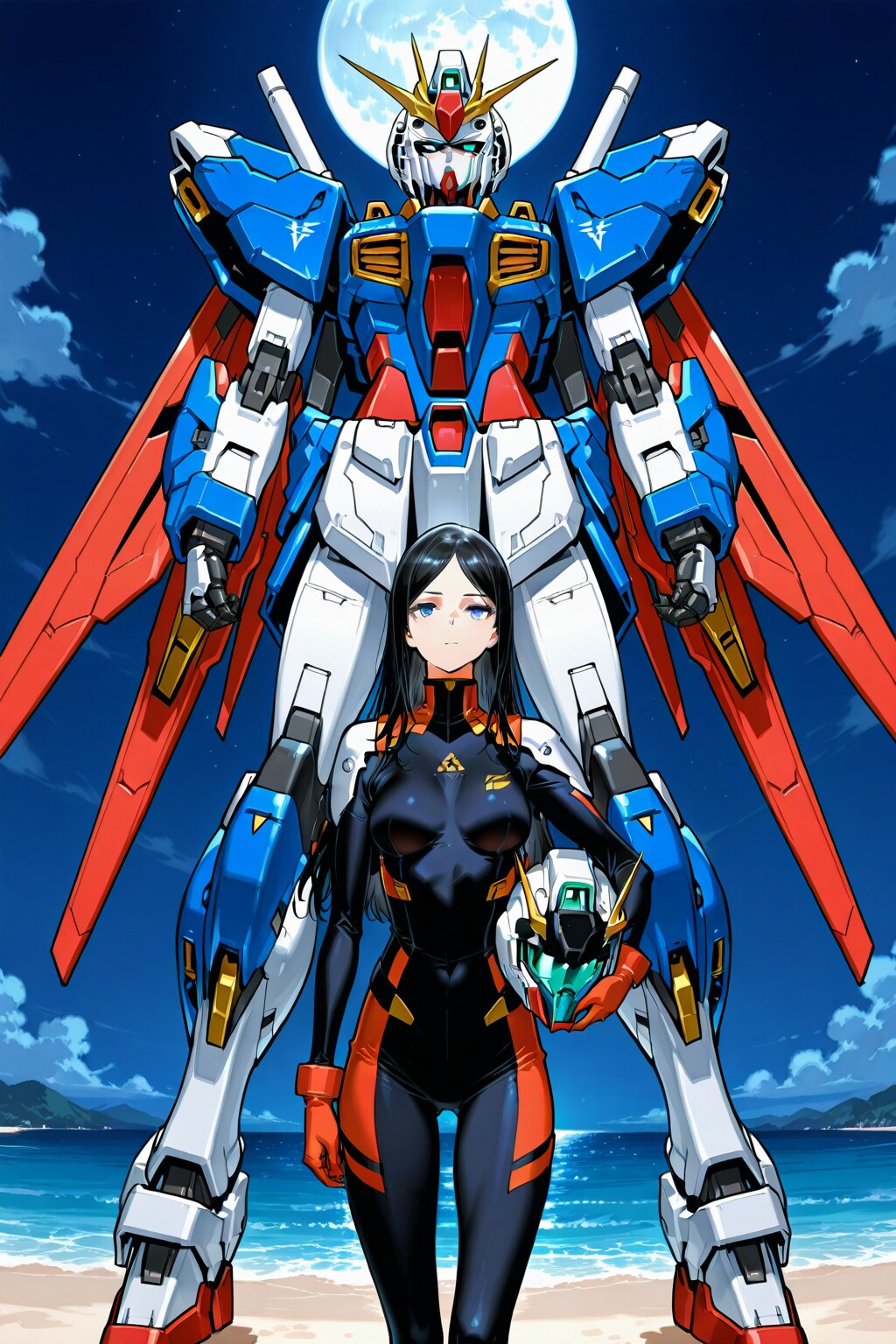 ガンダムタイプの機体と葵さん?