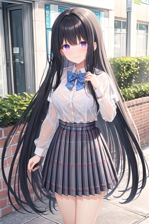 なぜか、シャツだけ濡れてる女の子