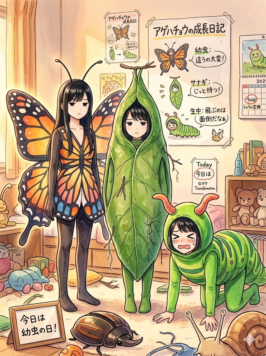 【一応閲覧注意】『リクエスト』芋虫と蝶々とたぶん蛹