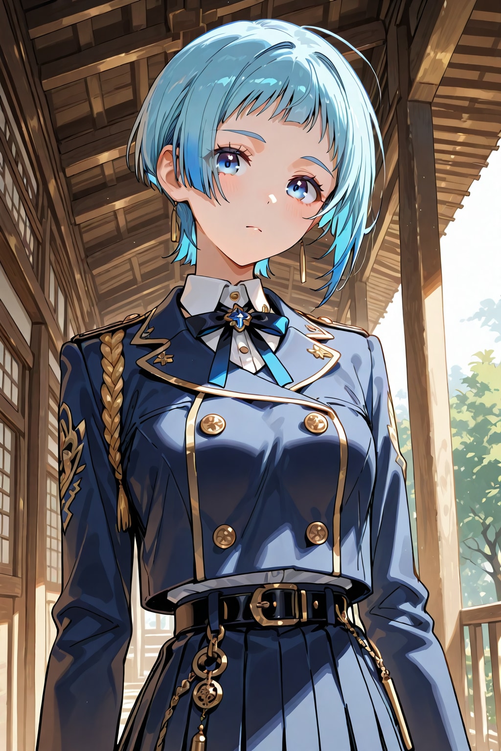 青髪短髪さん