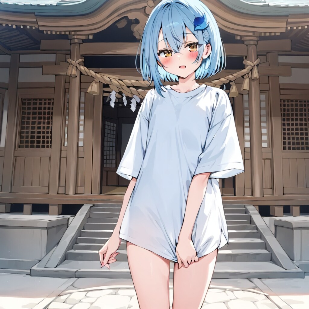 青髪短髪さん
