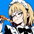 メガネかけ おピッツァもぐもぐ メイドちゃん🍕👓 2枚目
