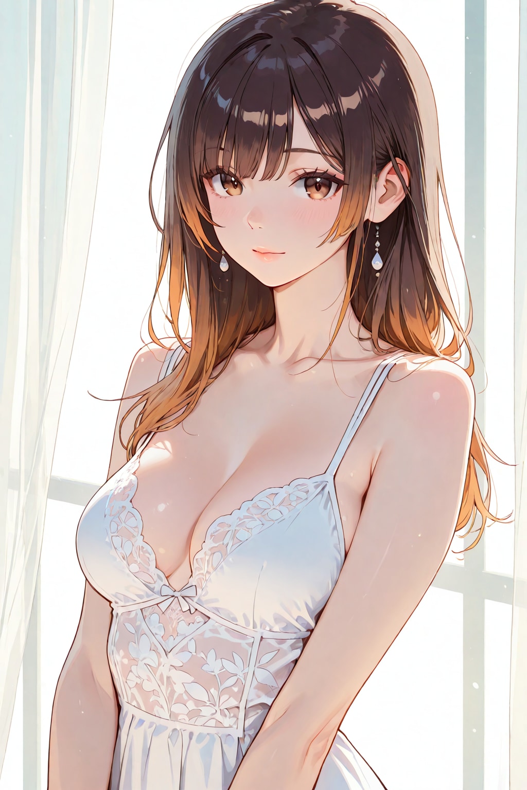 茶髪ロングのお姉さん(pale colors, vivid color, matte finish)⑨